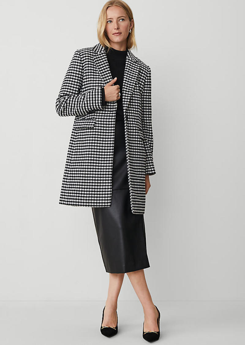 Ann Taylor Checked Chesterfield Coat