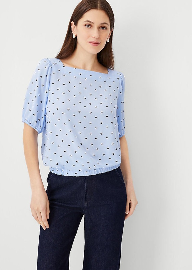 Ann Taylor Clover Boatneck Cropped Top