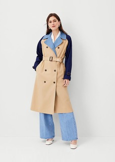 Ann Taylor Colorblock Oversized Trench Coat