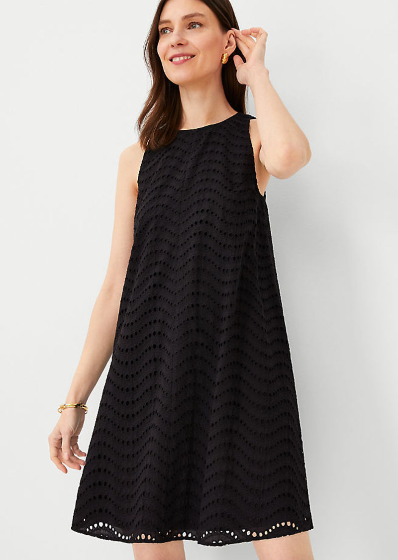 Ann Taylor Cotton Eyelet Halter Dress