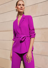 Ann Taylor Crepe Belted Blazer