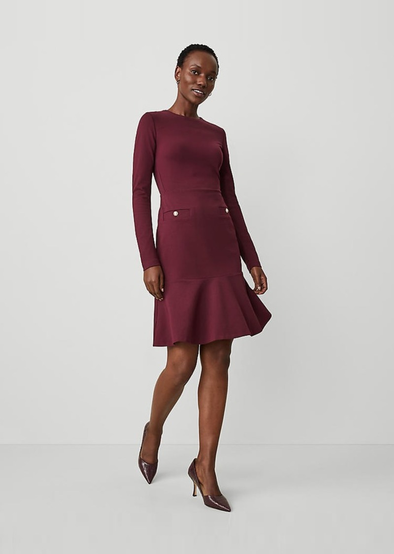 Ann Taylor Crew Neck Flare Dress