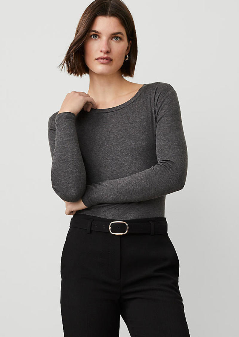 Ann Taylor Crew Neck Long Sleeve Top