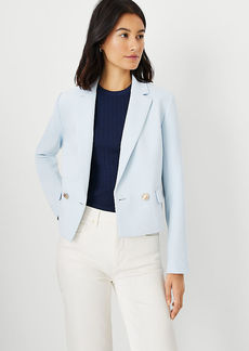 Ann Taylor Cropped Double Breasted Blazer in Crepe