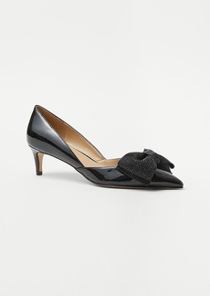 Ann Taylor Crystal Bow D'Orsay Patent Pumps