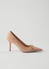 Ann Taylor Crystal Chainbit Nip Toe Suede Pump