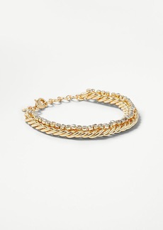 Ann Taylor Crystal Embedded Chain Bracelet