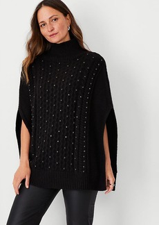 Ann Taylor Crystal Embellished Cable Poncho