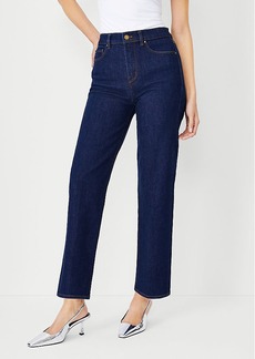 Ann Taylor Curvy High Rise Straight Jeans in Classic Rinse Wash
