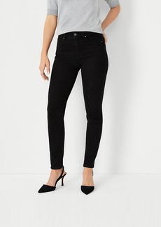 Ann Taylor Mid Rise Skinny Jeans in Jet Black Wash - Curvy Fit