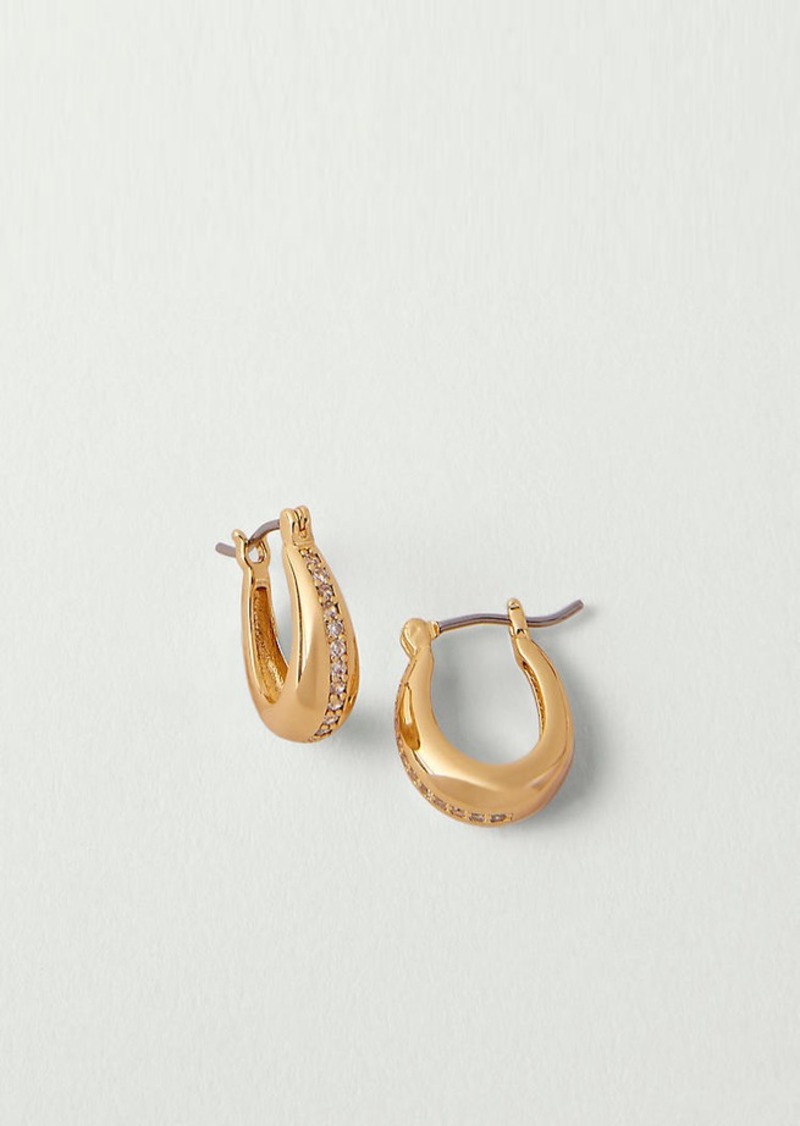 Ann Taylor Demi Fine Crystal Embedded Mini Hoop Earrings