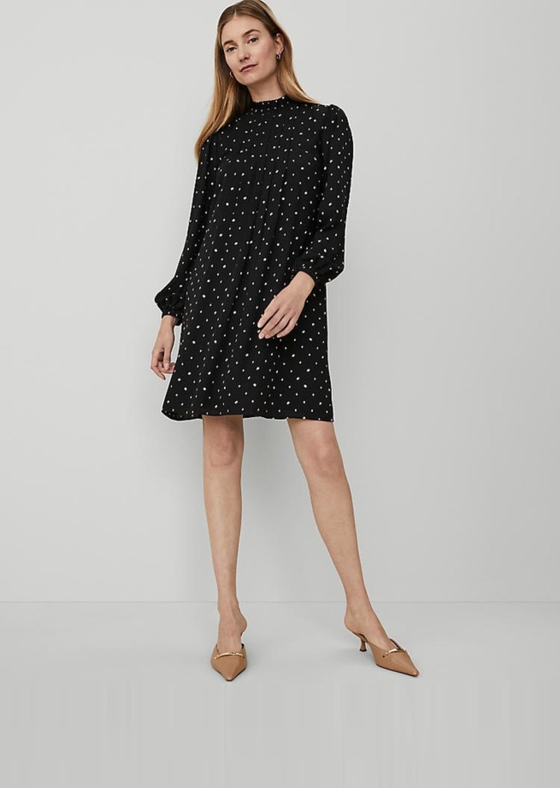 Ann Taylor Diamond Shadows Mock Neck Shift Dress