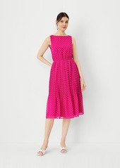 Ann Taylor Dot Pleated Flare Dress