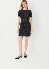 Ann Taylor Dot Short Sleeve Sheath Dress