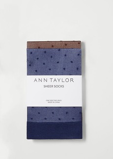 Ann Taylor Dotted Sheer Crew Sock Set