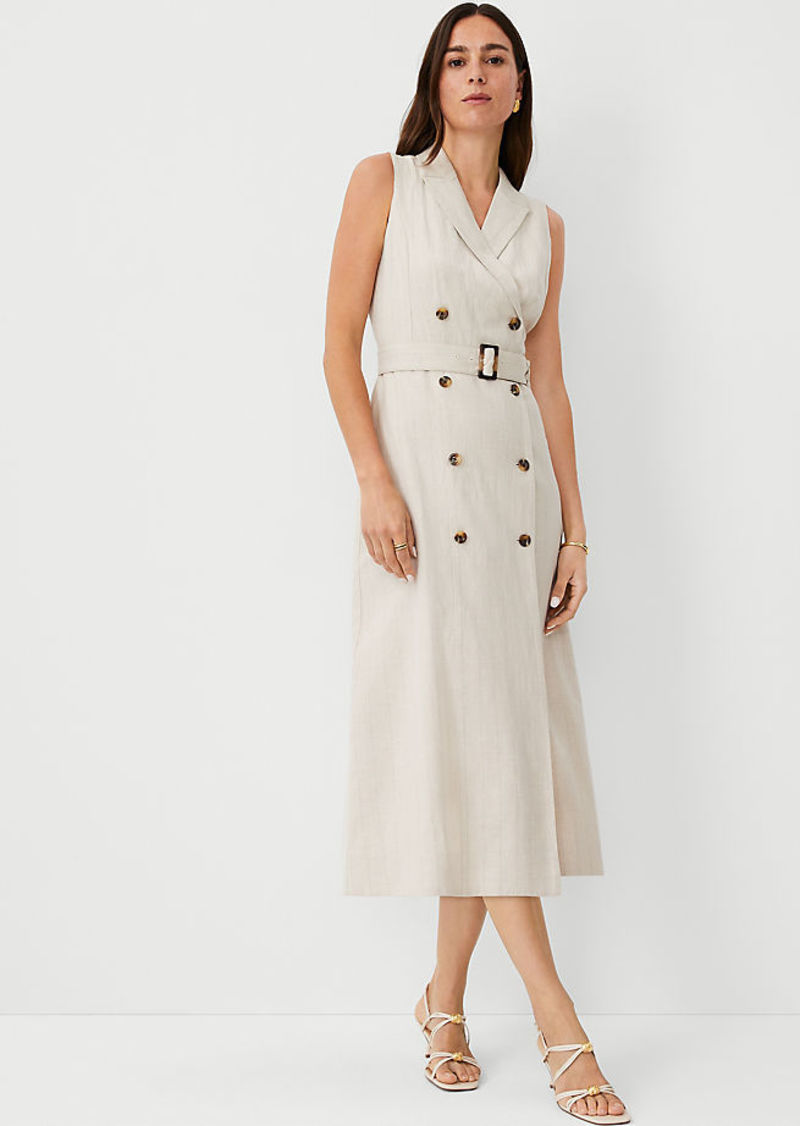 Ann Taylor Pinstripe Double Breasted Wrap Dress