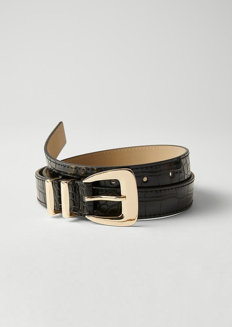 Ann Taylor Double Keeper Croco Belt