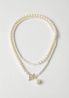 Ann Taylor Double Wrap Pearlized Pendant Necklace