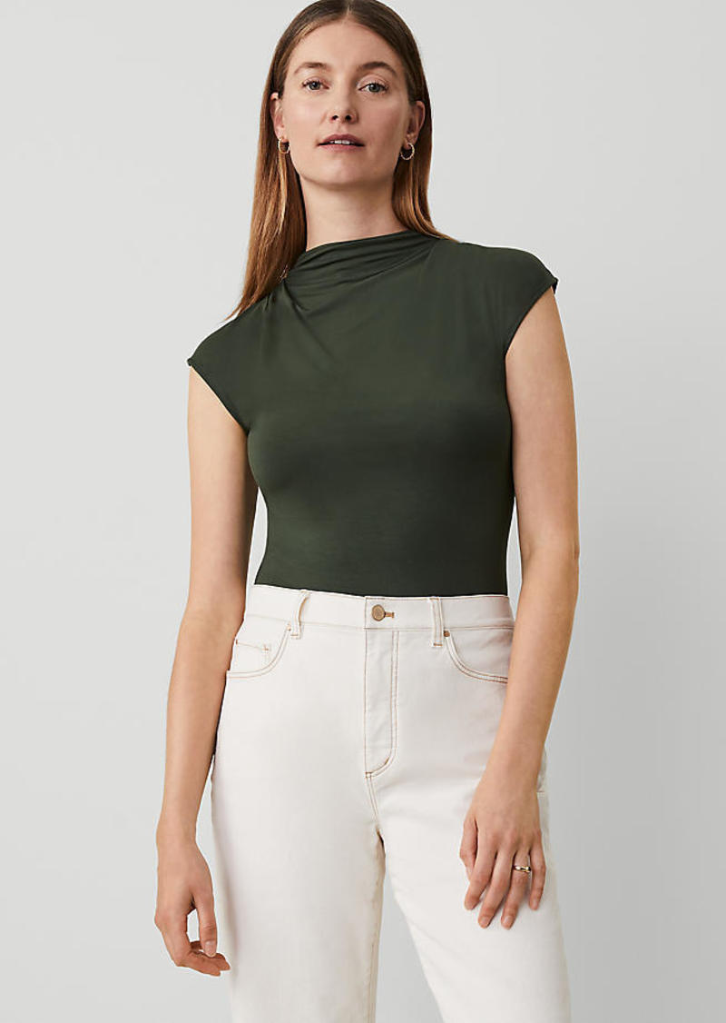 Ann Taylor Draped Mock Neck Top