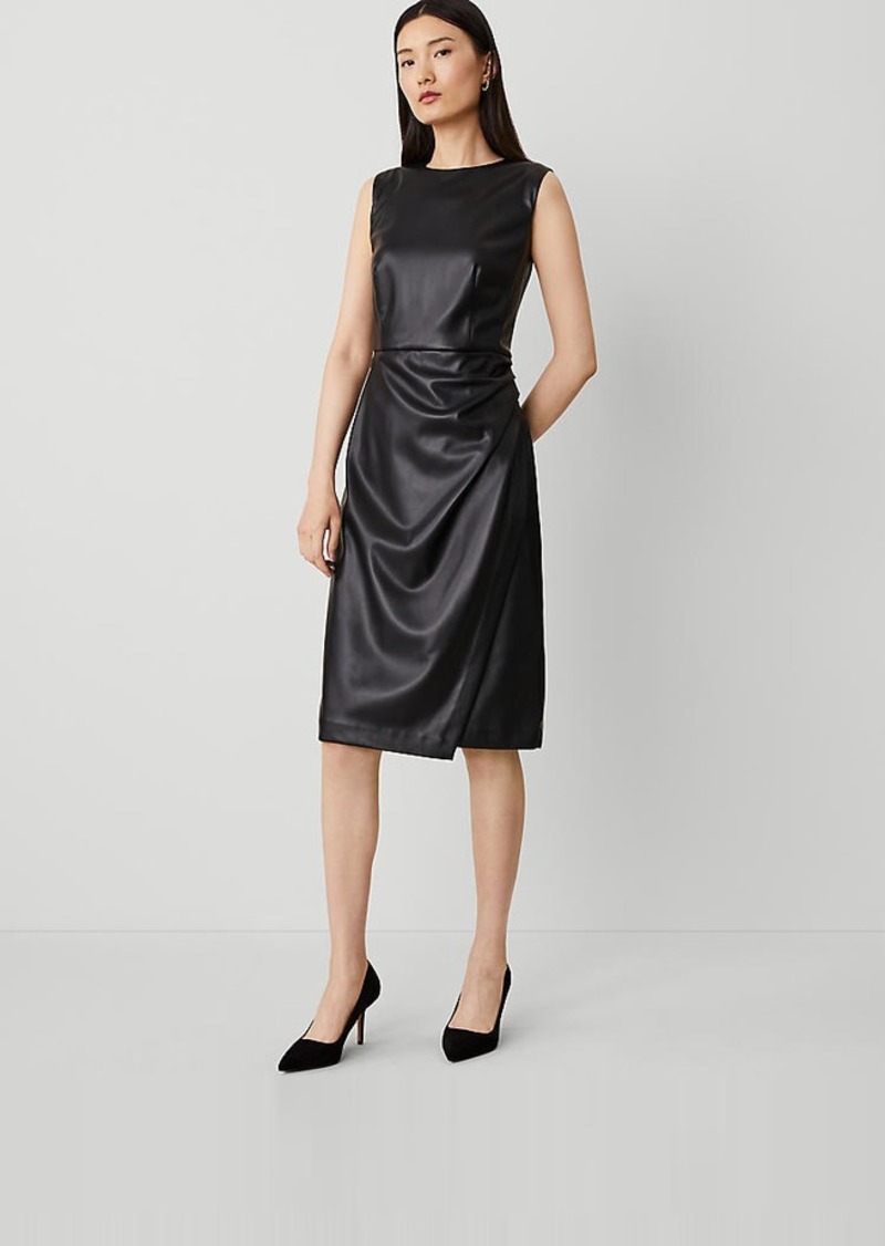 Ann Taylor Faux Leather Sheath Dress