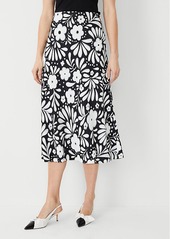 Ann Taylor Floral Bias Midi Slip Skirt