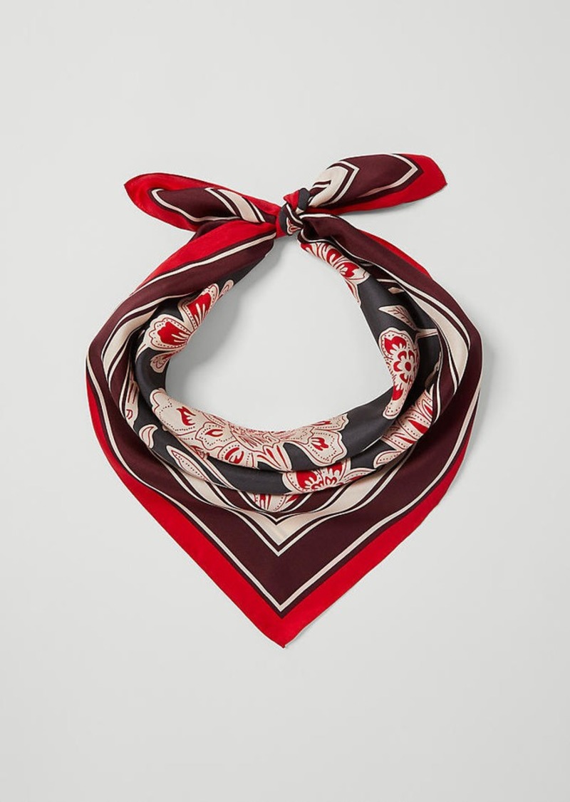 Ann Taylor Floral Silk Little Scarf