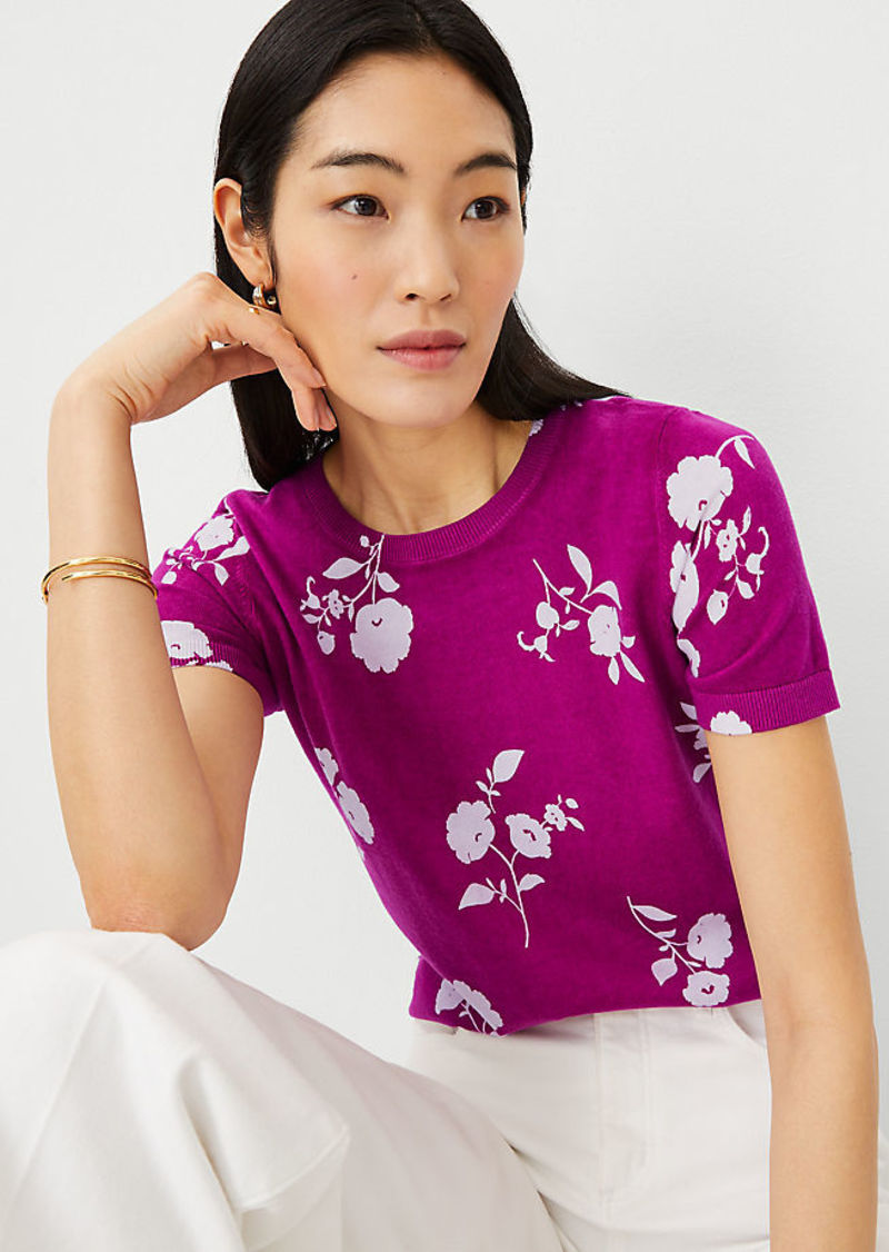 Ann Taylor Floral Sweater Tee