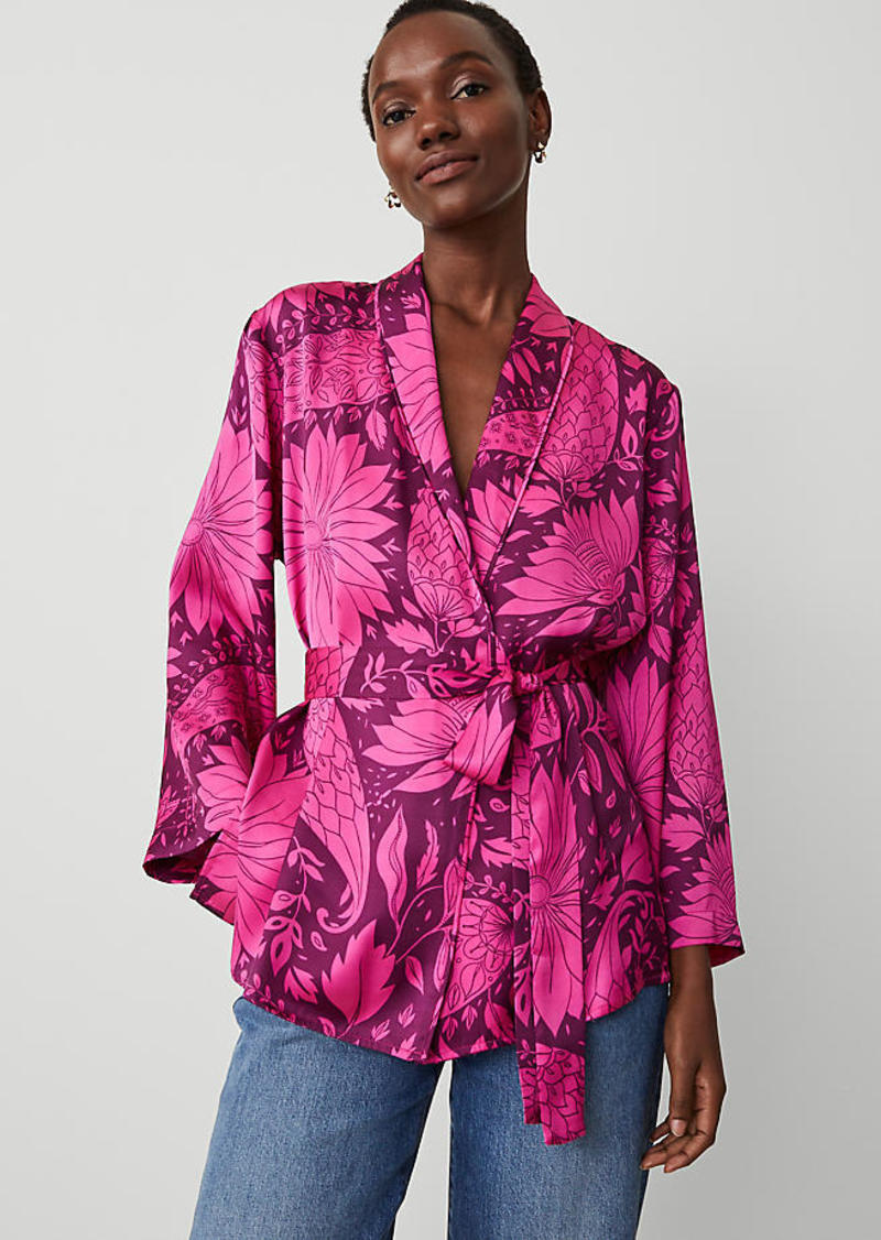 Ann Taylor Floral Tie Kimono