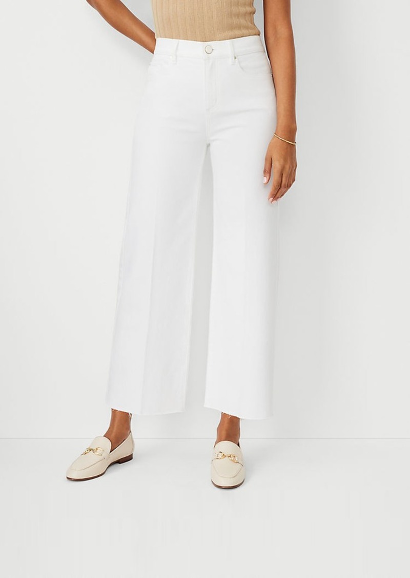 Ann Taylor Fresh Cut High Rise Wide Leg Crop Jeans in White
