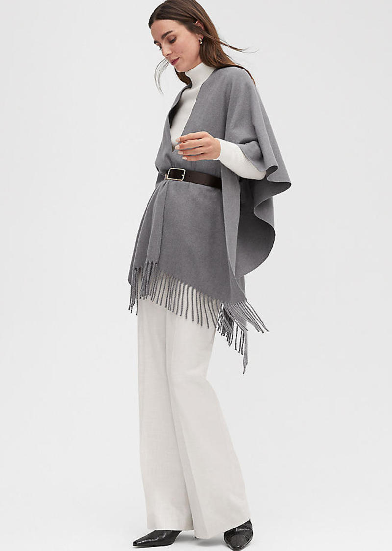 Ann Taylor Fringe Belted Poncho