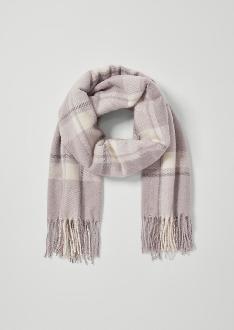 Ann Taylor Fringe Plaid Scarf