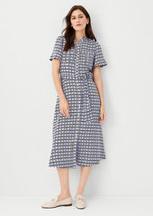 Ann Taylor Geo Belted Pocket Shirtdress