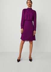 Ann Taylor Geo Mock Neck Flare Dress