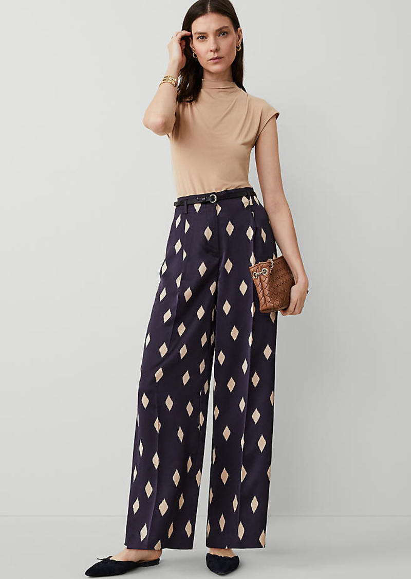 Ann Taylor Geo Pleated Wide-Leg Pant