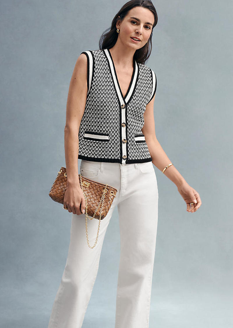 Ann Taylor Geo Stitch Sweater Vest