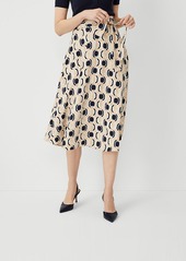 Ann Taylor Geo Tie Waist Full Midi Skirt