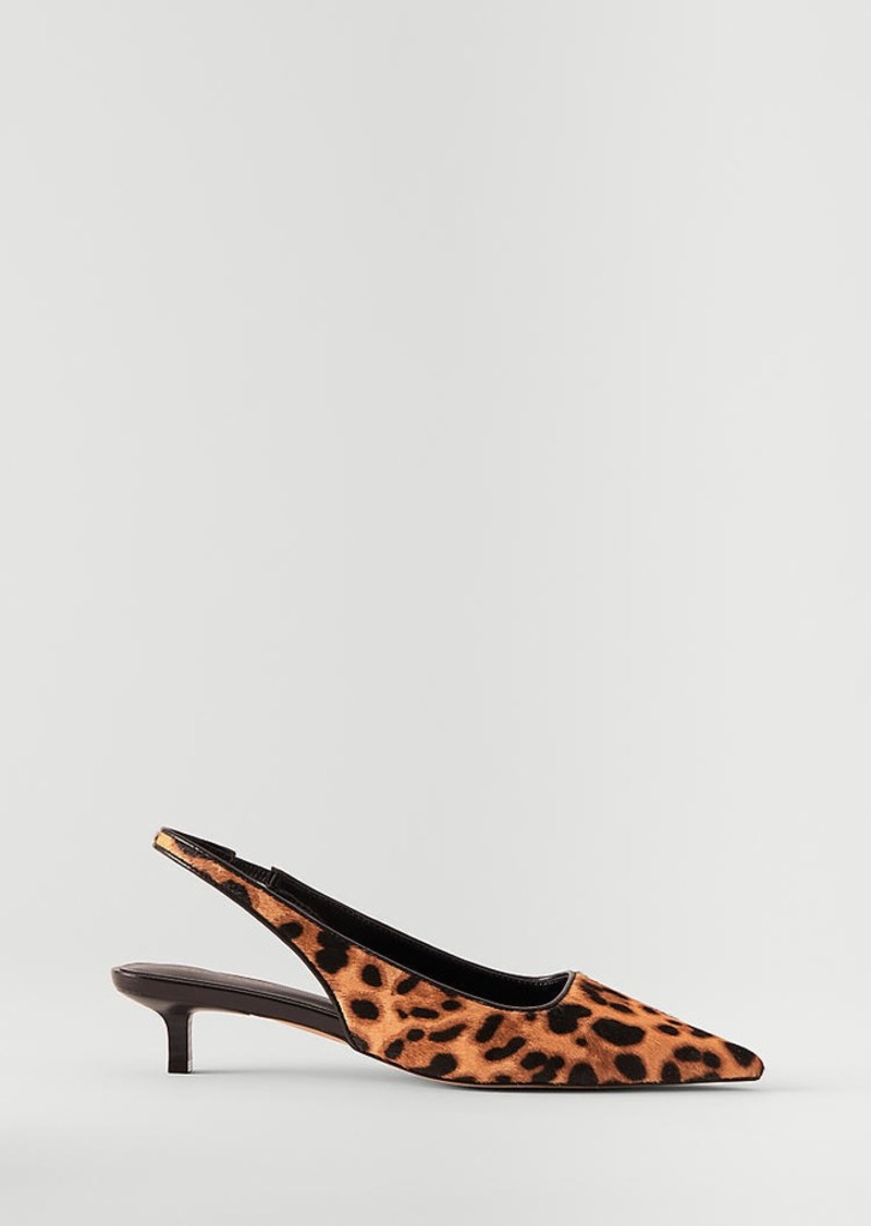 Ann Taylor Haircalf and Leather Slingback Kitten Heel Pumps