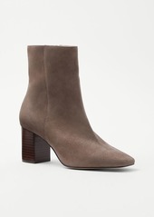 Ann Taylor High Block Heel Suede Booties