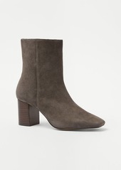 Ann Taylor High Block Heel Suede Booties