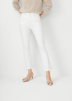 Ann Taylor Petite High Rise Boot Crop Jeans in White