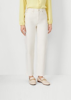 Ann Taylor High Rise Straight Jeans in Ivory - Curvy Fit