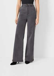 Ann Taylor High Rise Trouser Jeans in Pure Grey Wash