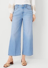 Ann Taylor High Rise Wide Leg Crop Jeans in Light Wash