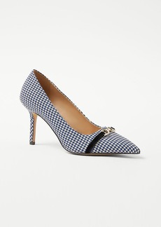 Ann Taylor Houndstooth Buckle Pointy Toe Pumps