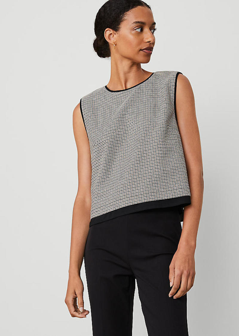 Ann Taylor Houndstooth Piped Tank