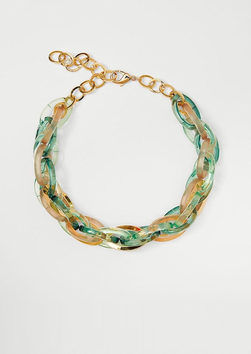 Ann Taylor Italian Collection Acetate Link Statement Necklace