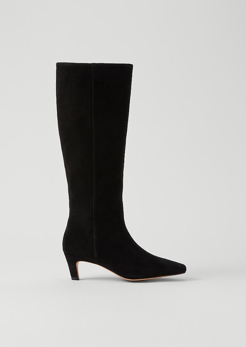 Ann Taylor Kitten Heel Suede Boot