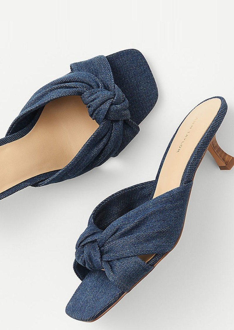 Ann Taylor Knotted Denim Sandals