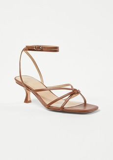 Ann Taylor Knotted Strappy Leather Sandals