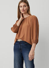 Ann Taylor Lace Trim Mixed Media Top